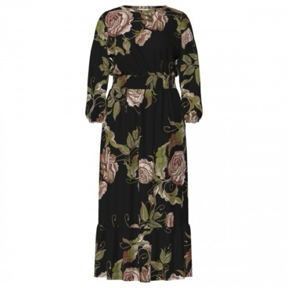 LuLaRoe Dresses & Skirts - LuLaRoe Evelyn Maxi Dress Black Floral NWT 2XL